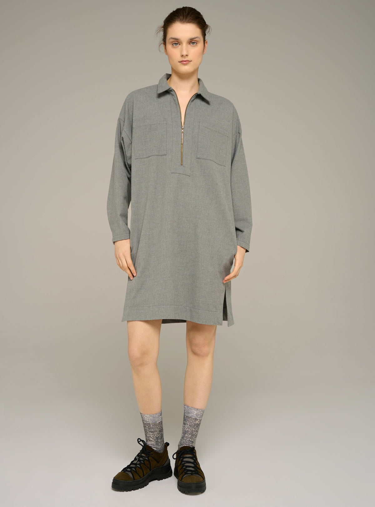 Cotélac acoté Long-sleeve polo dress