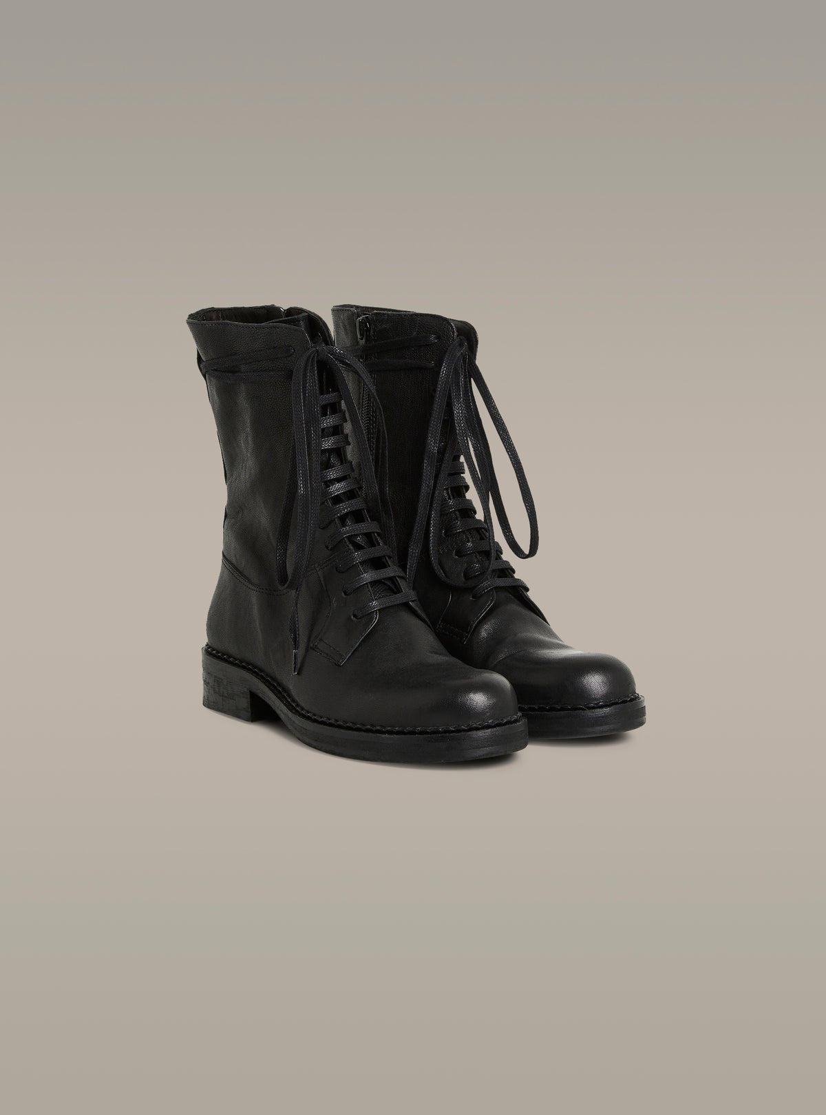 Black leather boots