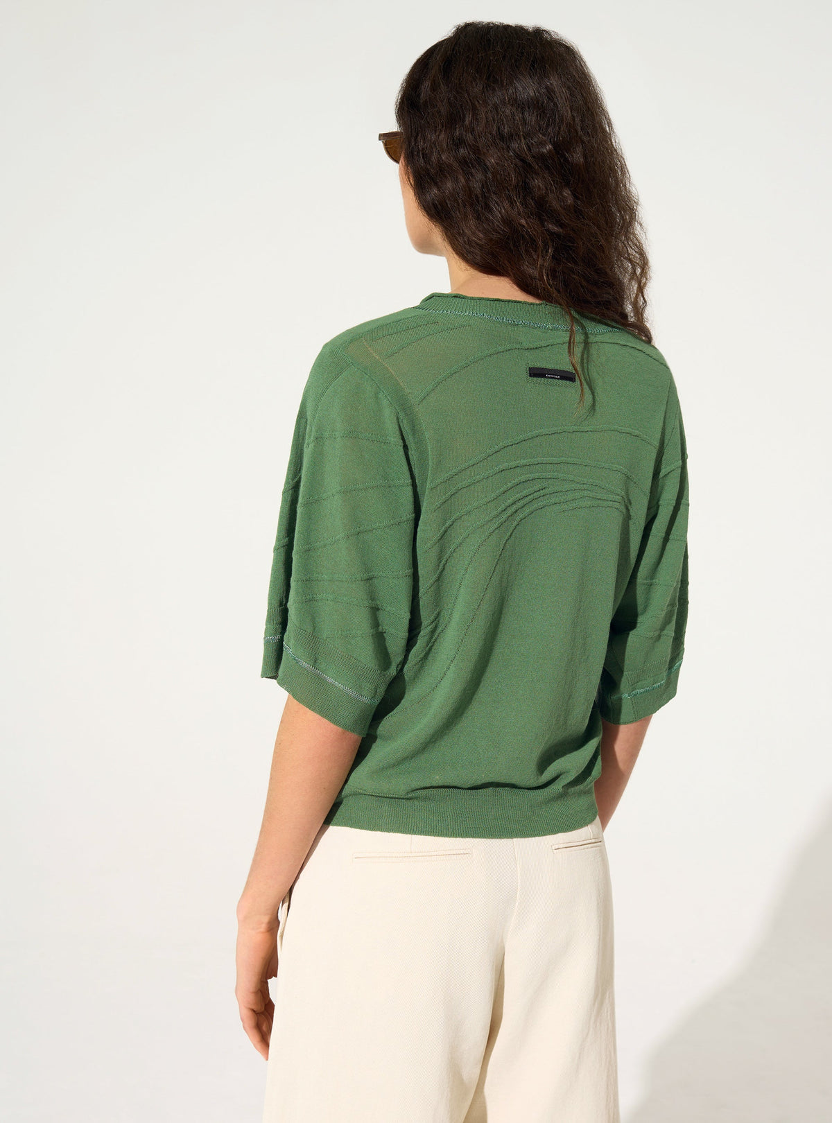 Green cotton sweater