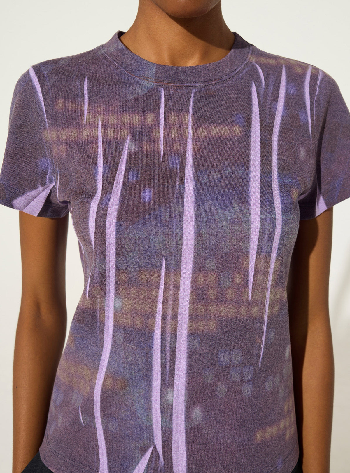 Purple house print T-shirt