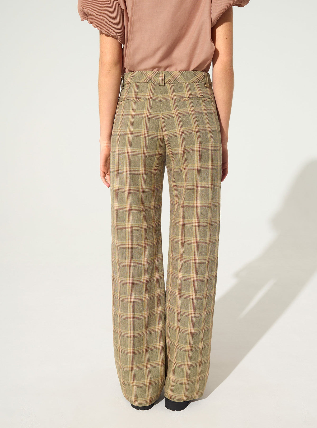 Linen plaid trousers