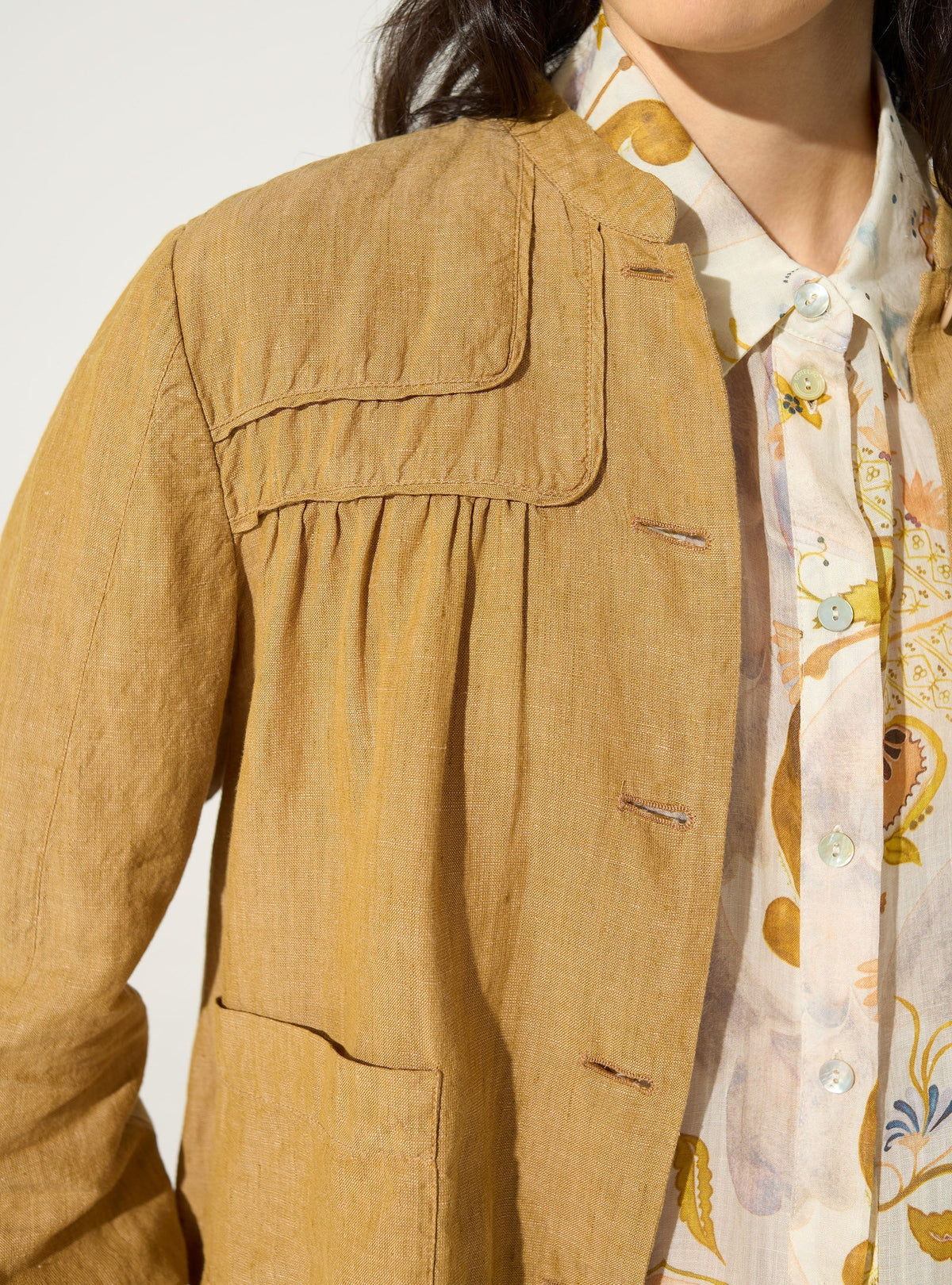 Loose brown linen and cotton jacket