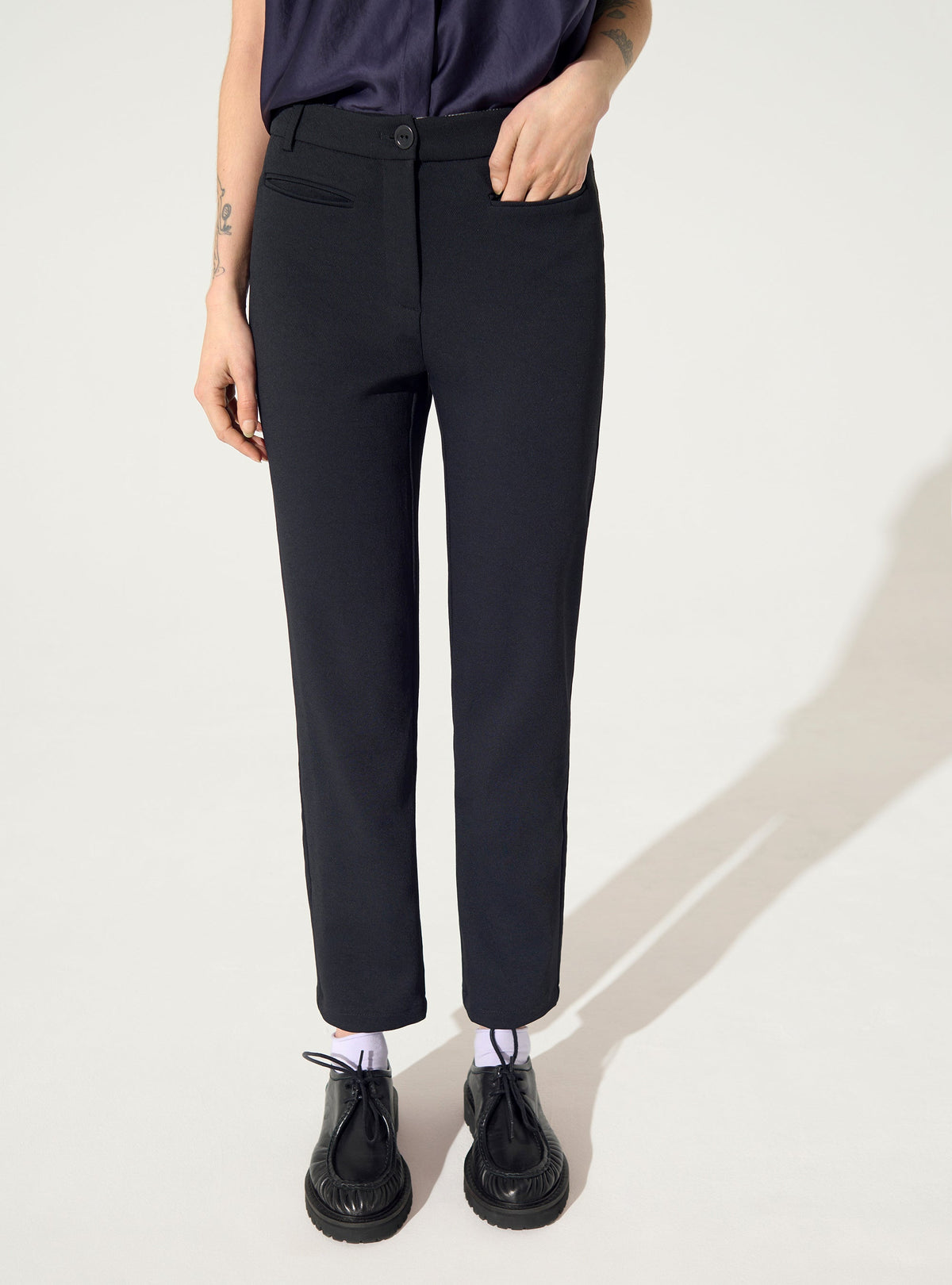 Black straight pants