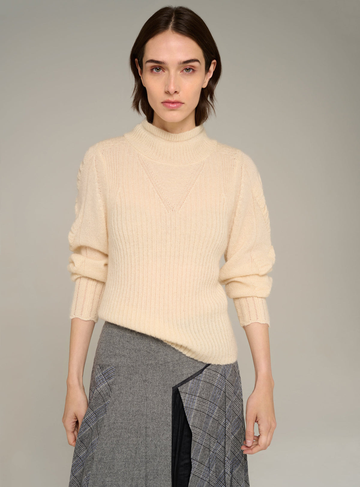 Cotélac Fitted long-sleeve mock-neck sweater
