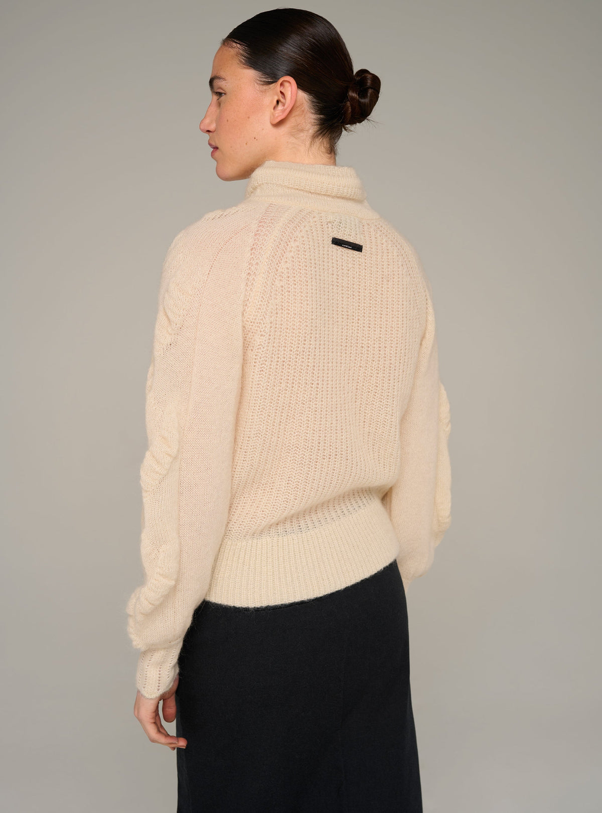 Cotélac Zip-up long-sleeve mock-neck cardigan