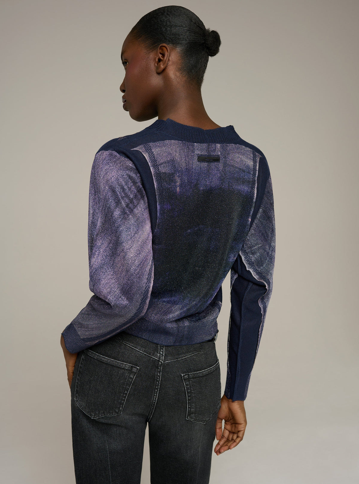 Cotélac Printed long-sleeve crewneck sweater