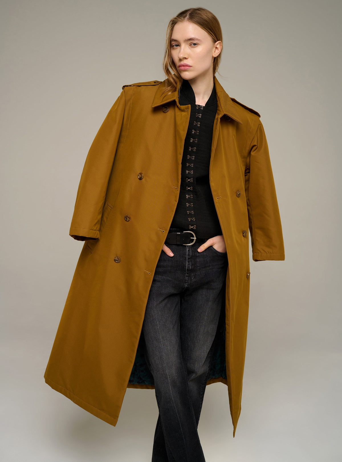 Cotélac Fitted pleated long-sleeve shirt