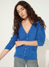 Blue organic cotton cardigan