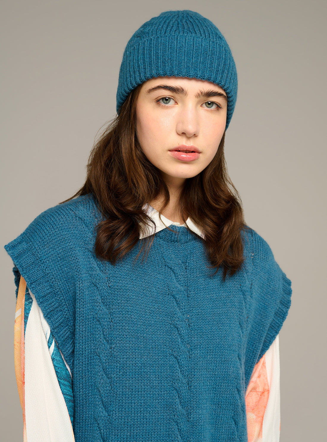 Cable-knit beanie