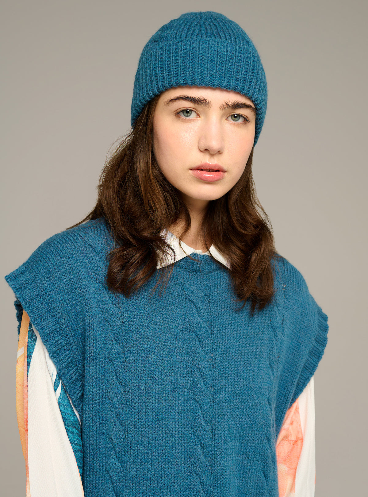 Cable-knit beanie