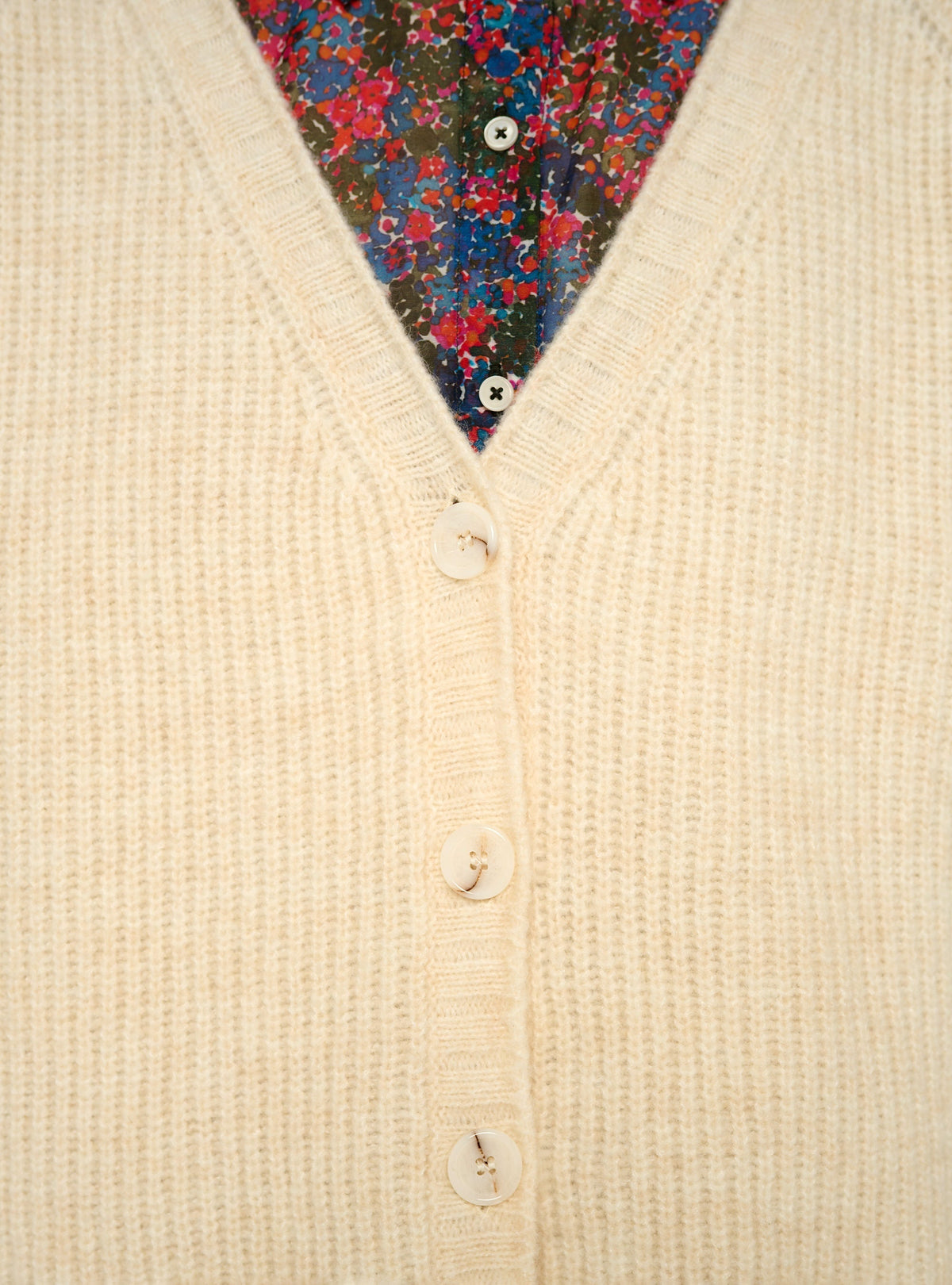 Cotélac Oversized ribbed-knit V-neck cardigan