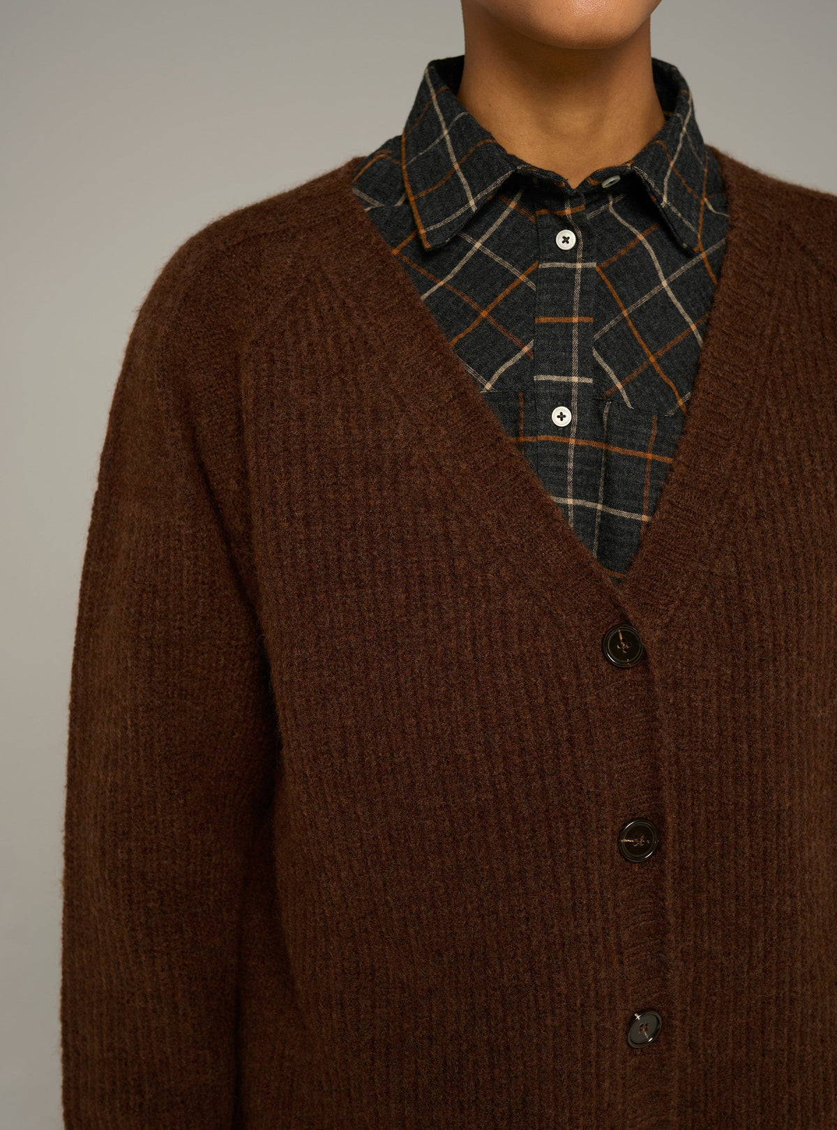 Cotélac Oversized ribbed-knit V-neck cardigan