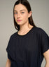 Cotélac acoté Printed short-sleeve straight cotton blouse
