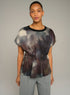 Cotélac acoté Printed short-sleeve blouse