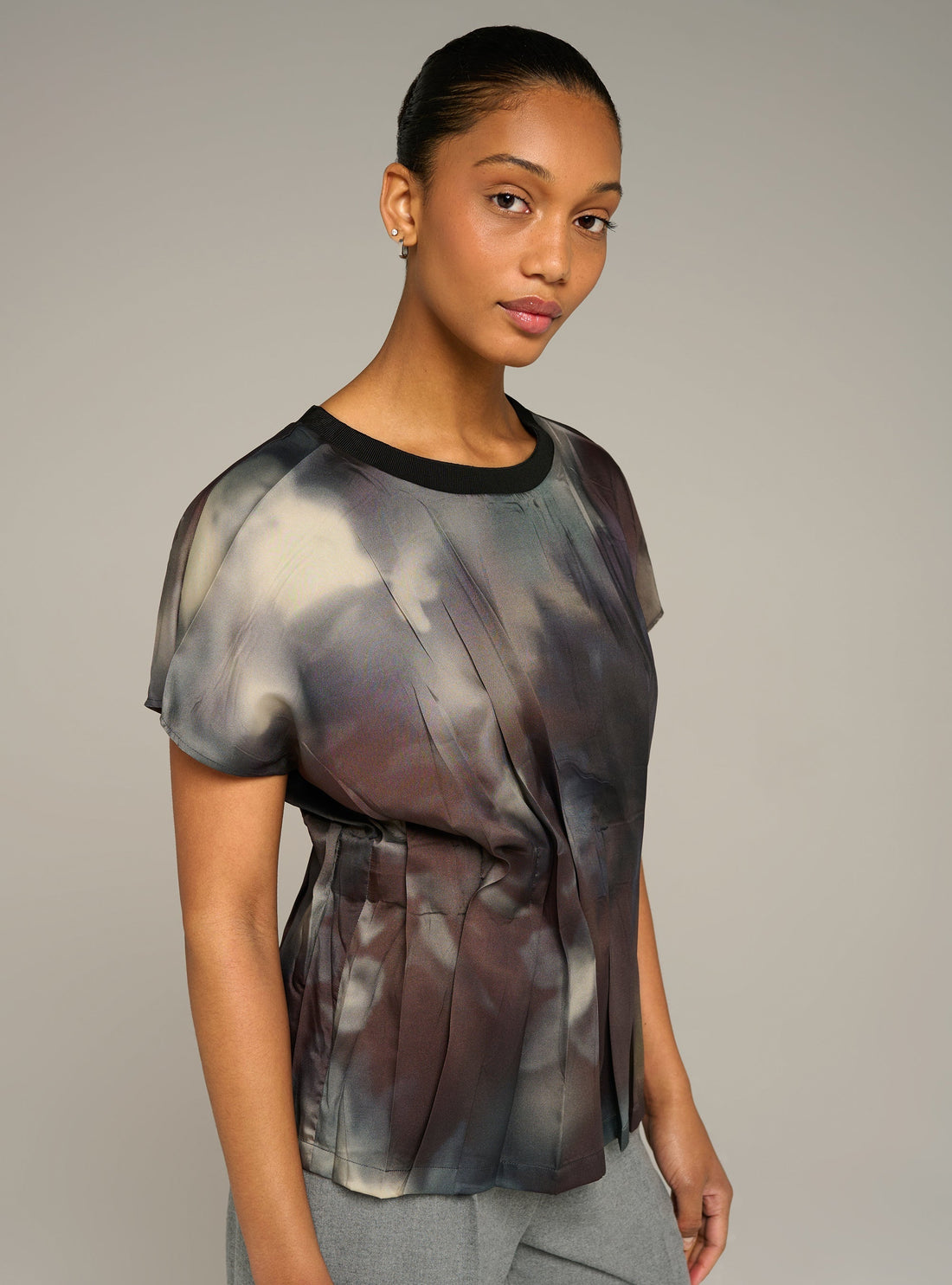 Cotélac Printed short-sleeve blouse