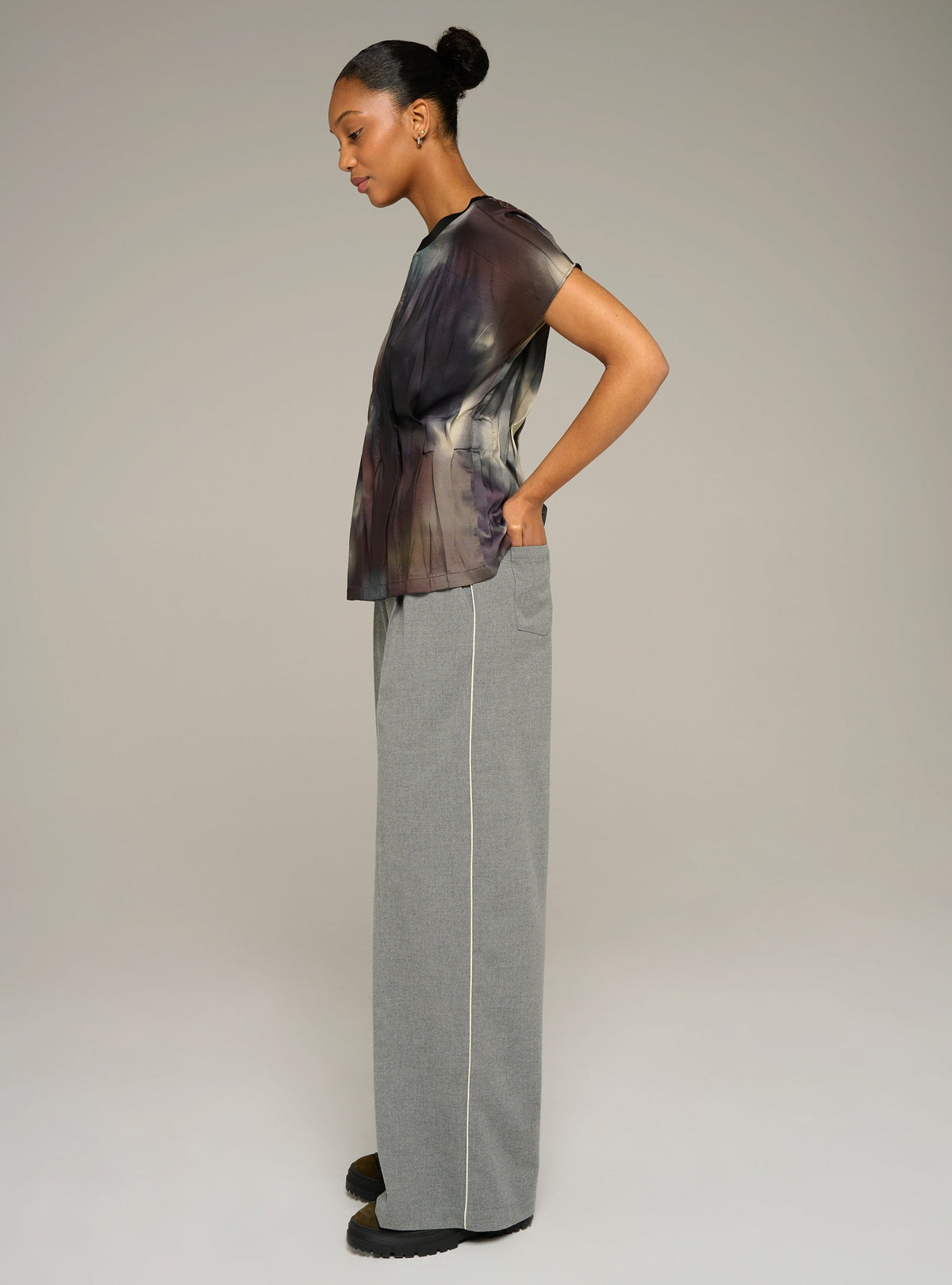 Cotélac Printed short-sleeve blouse