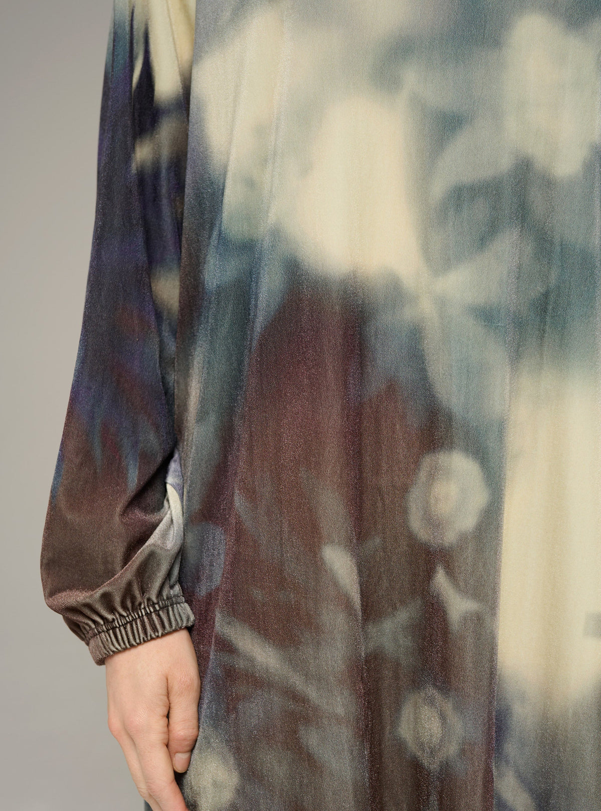 Cotélac Printed long-sleeve velvet mini dress
