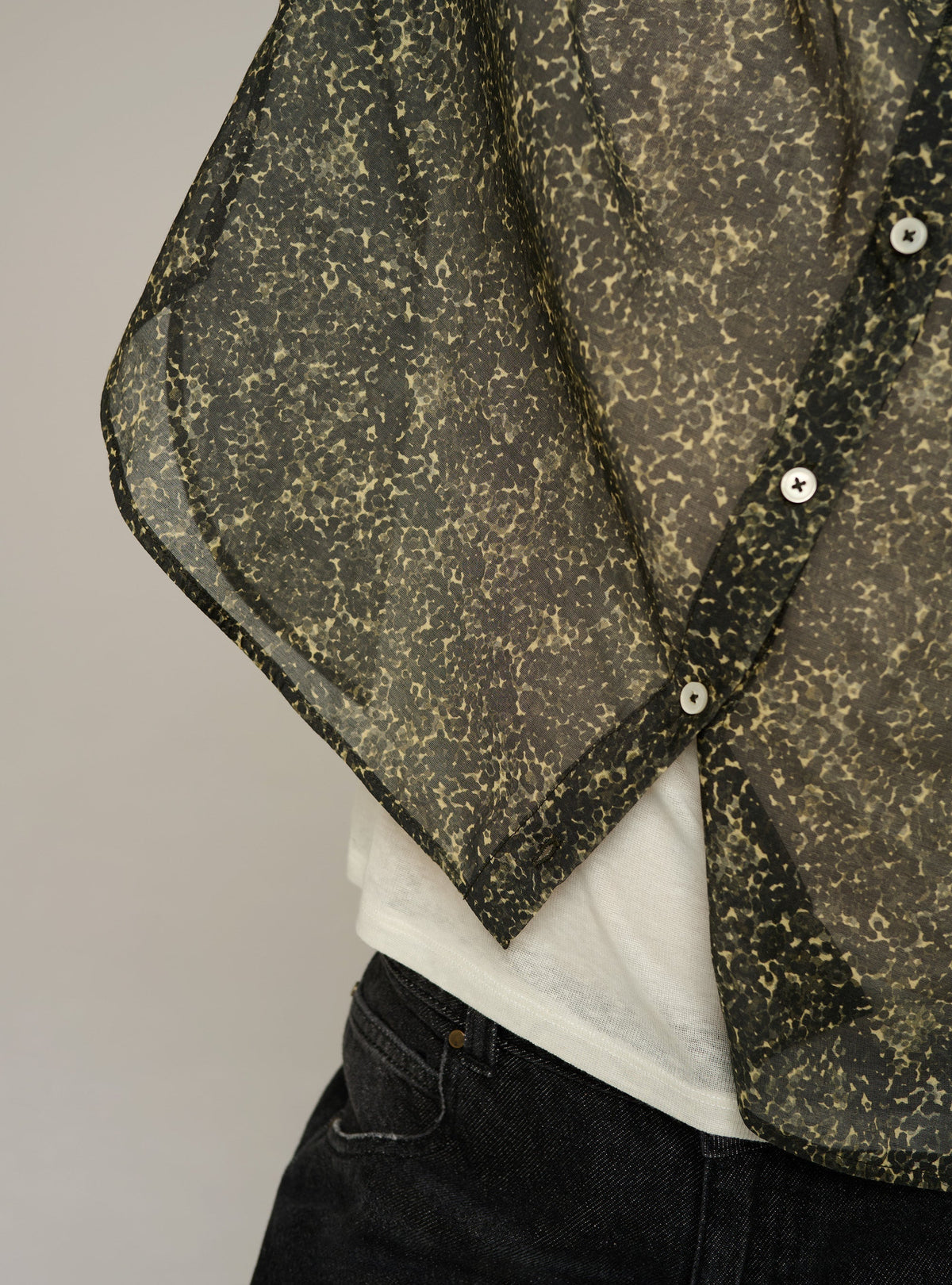 Cotélac Printed long-sleeve cotton-silk voile shirt