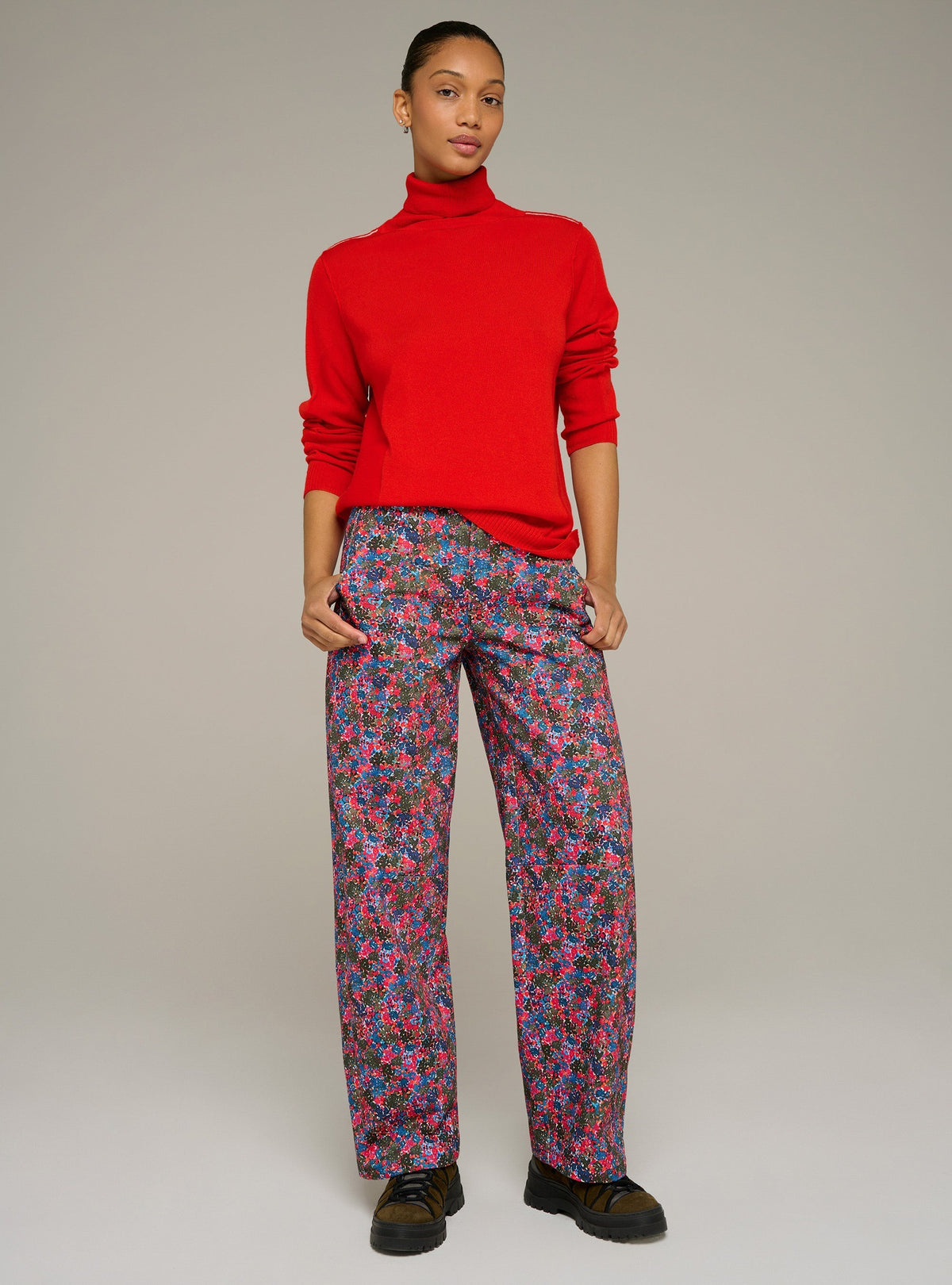 Cotélac acoté Printed wide-leg organic cotton jeans