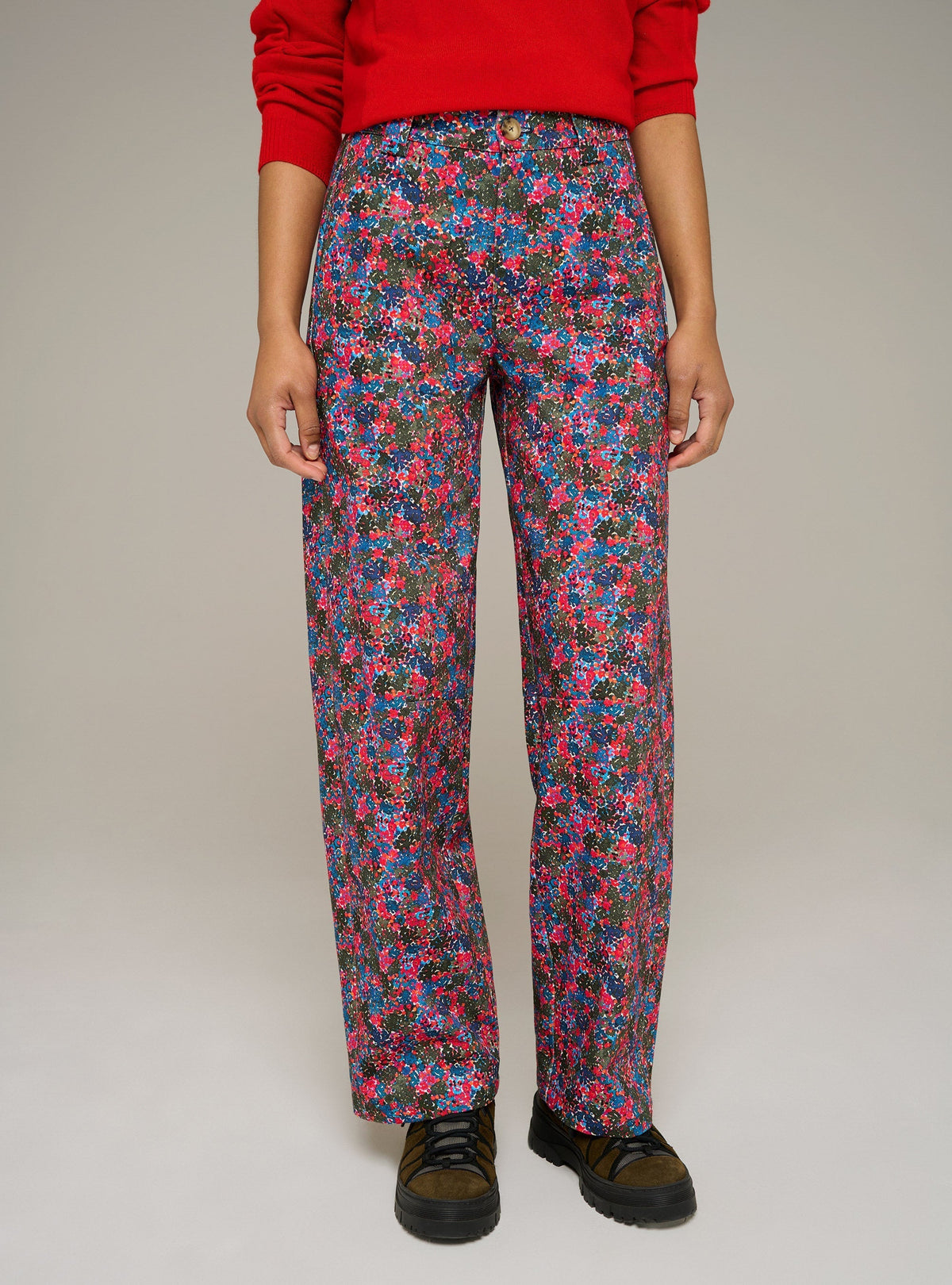 Cotélac Printed wide-leg organic cotton jeans