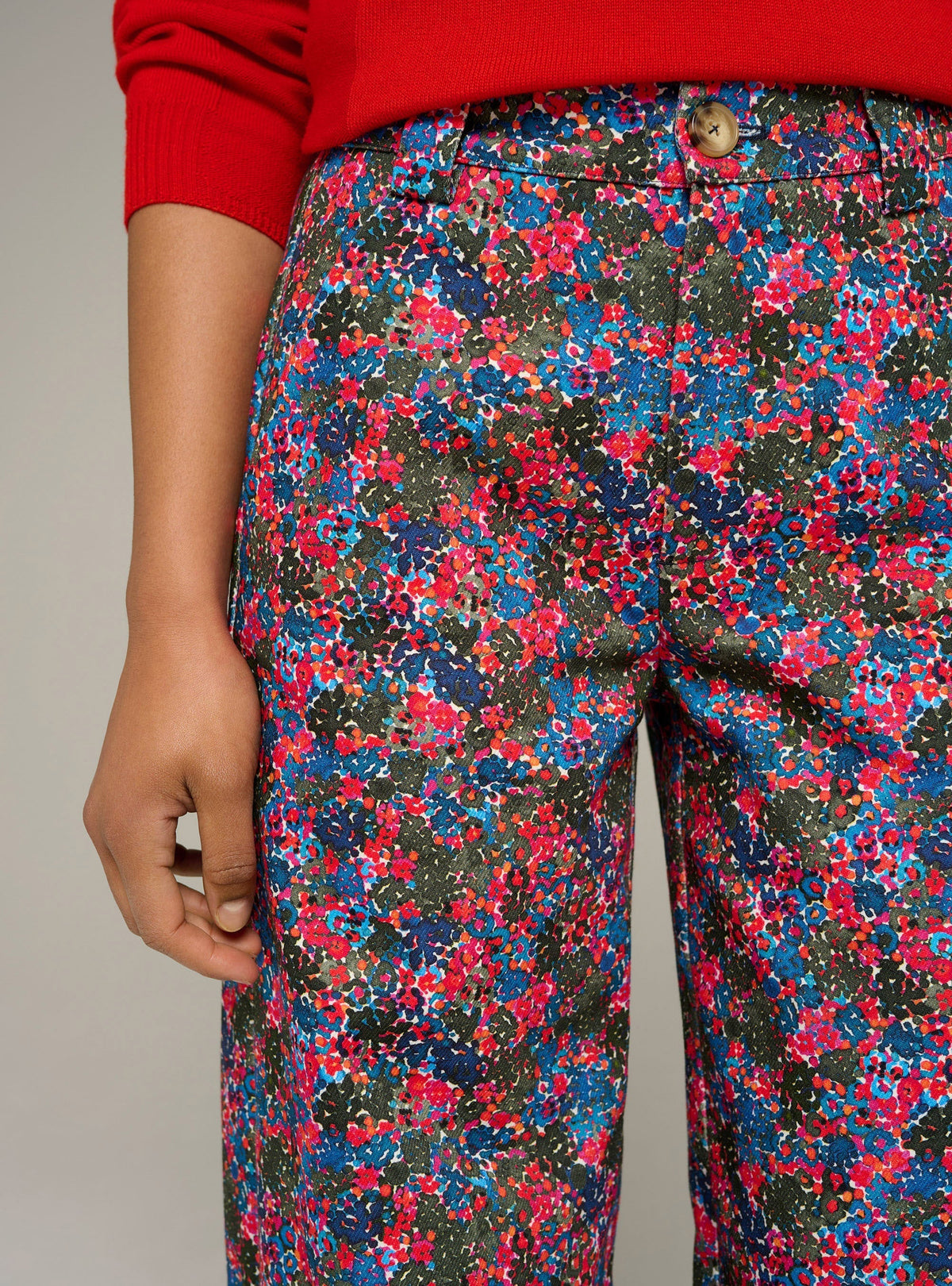Cotélac Printed wide-leg organic cotton jeans