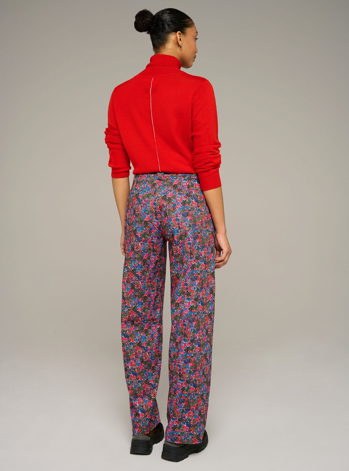 Cotélac Printed wide-leg organic cotton jeans