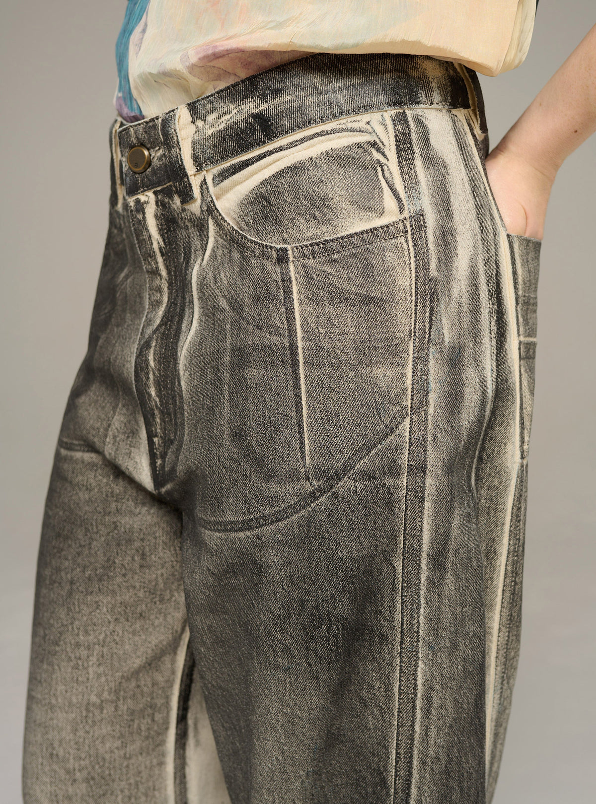 Cotélac Printed wide-leg jeans