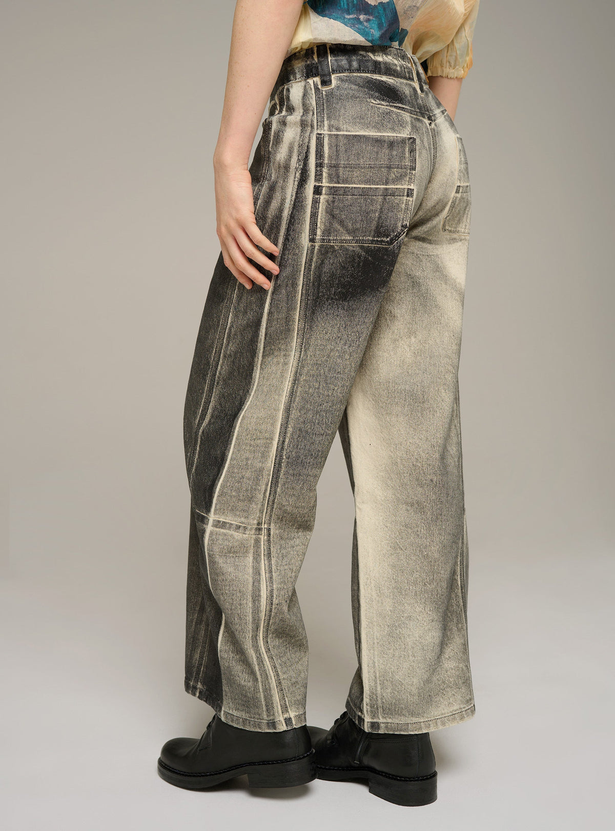Cotélac Printed wide-leg jeans