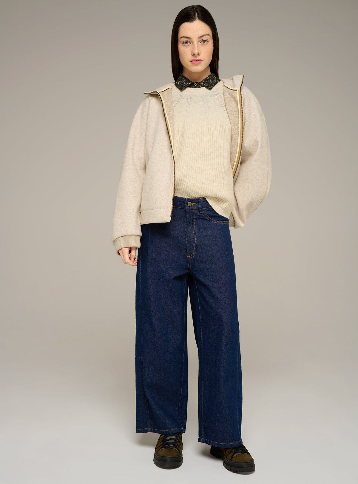 Cotélac acoté Raw wide-leg jeans