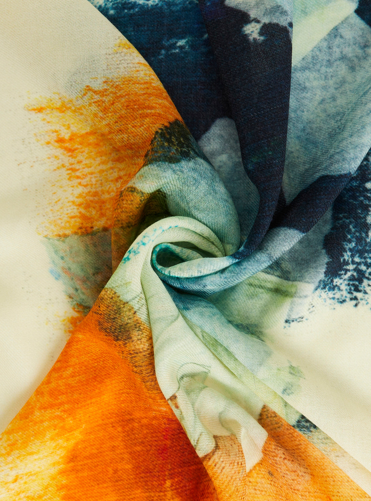 Large printed wool scarf