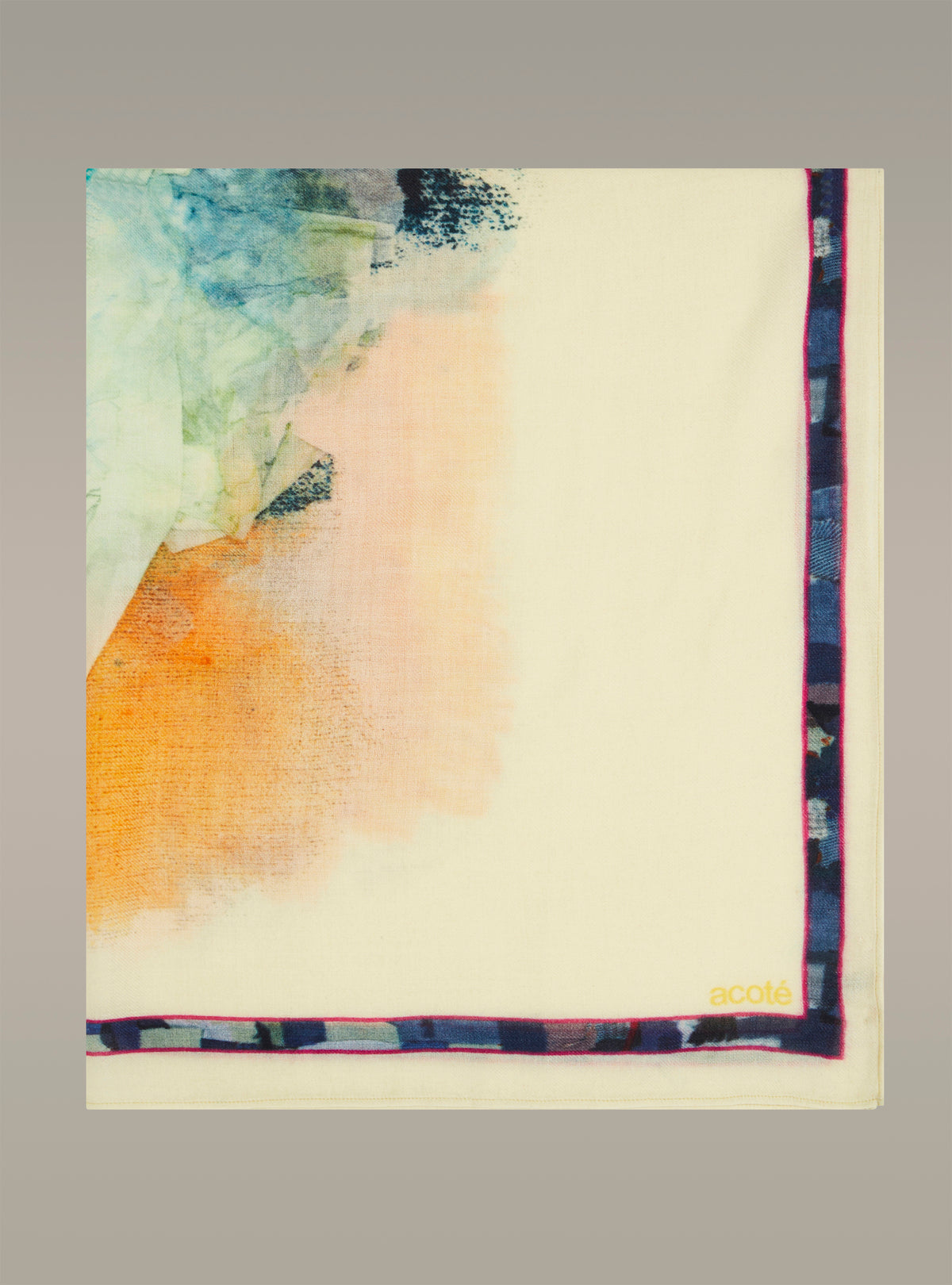 Large printed wool scarf