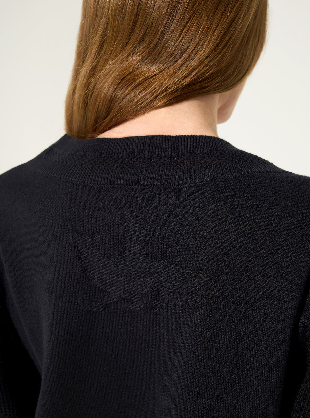 Black cotton and cashmere sweater