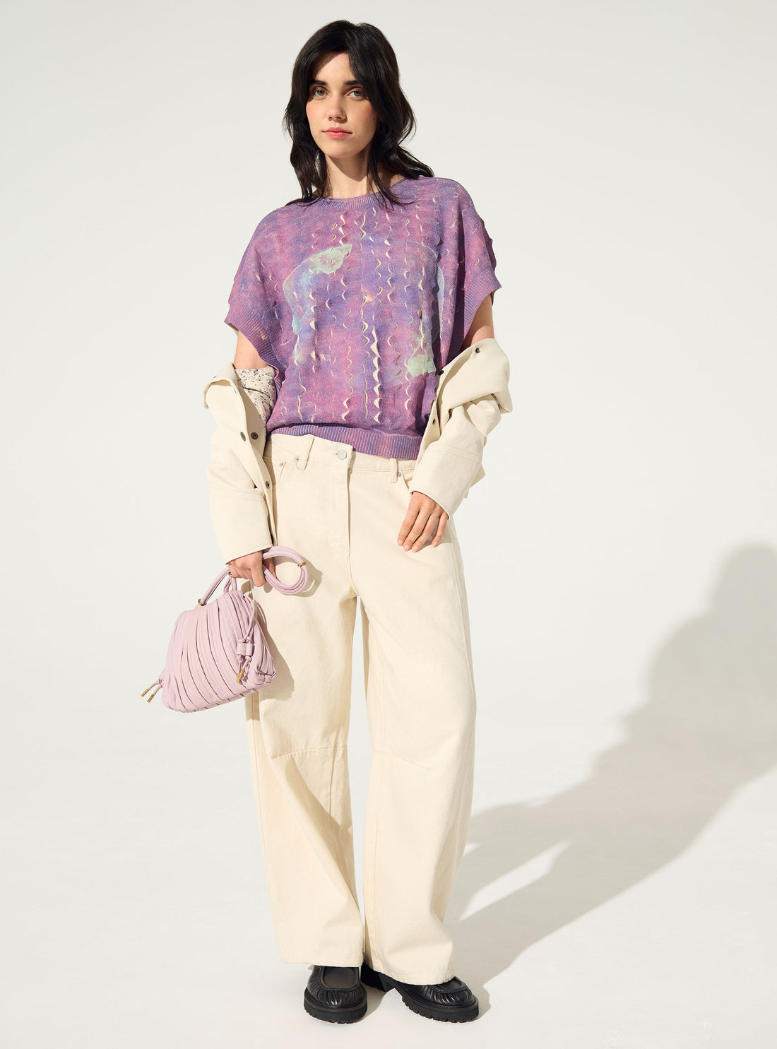 Purple sublimated round neck sweater