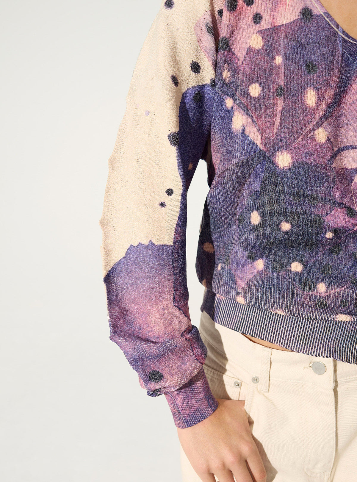 Purple sublimated v-neck sweater