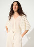 Ecru mohair and wool cardigan