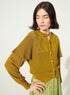 Yellow ochre pleated cardigan