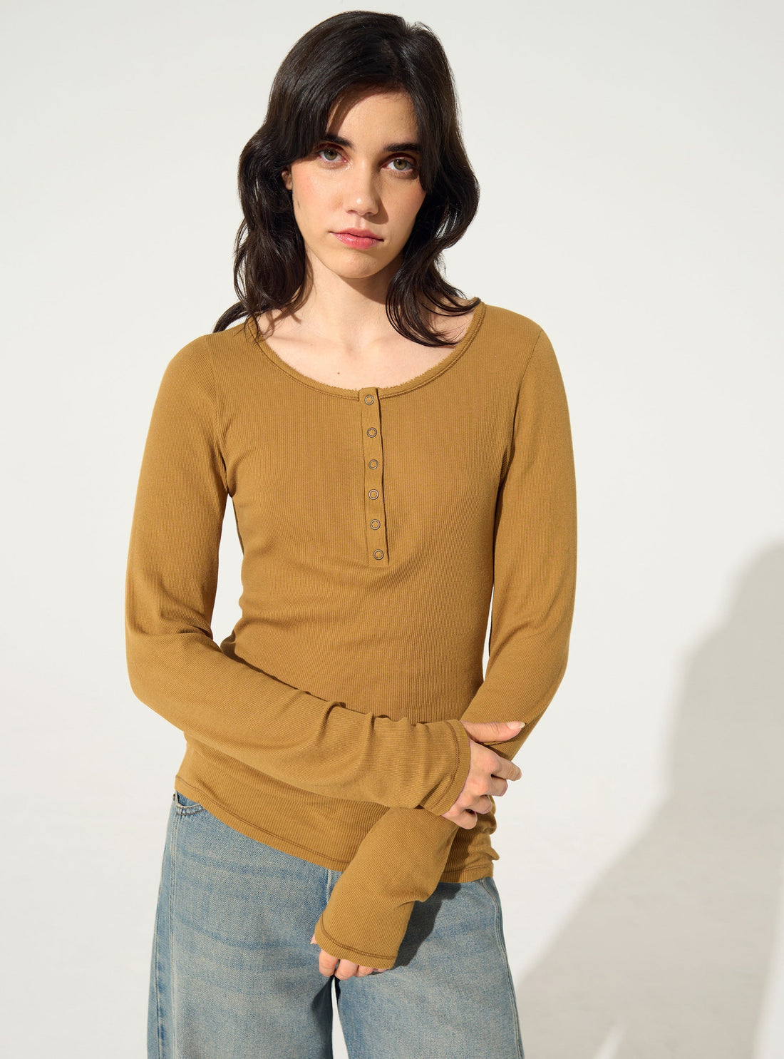 ブラウン organic cotton T-shirt