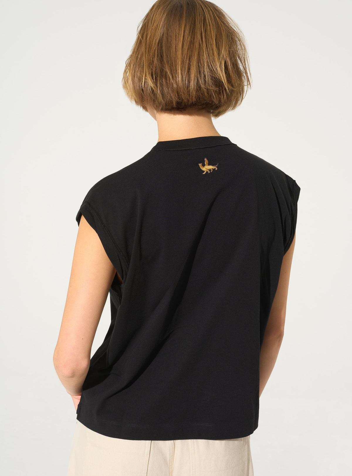 Black organic cotton tank top
