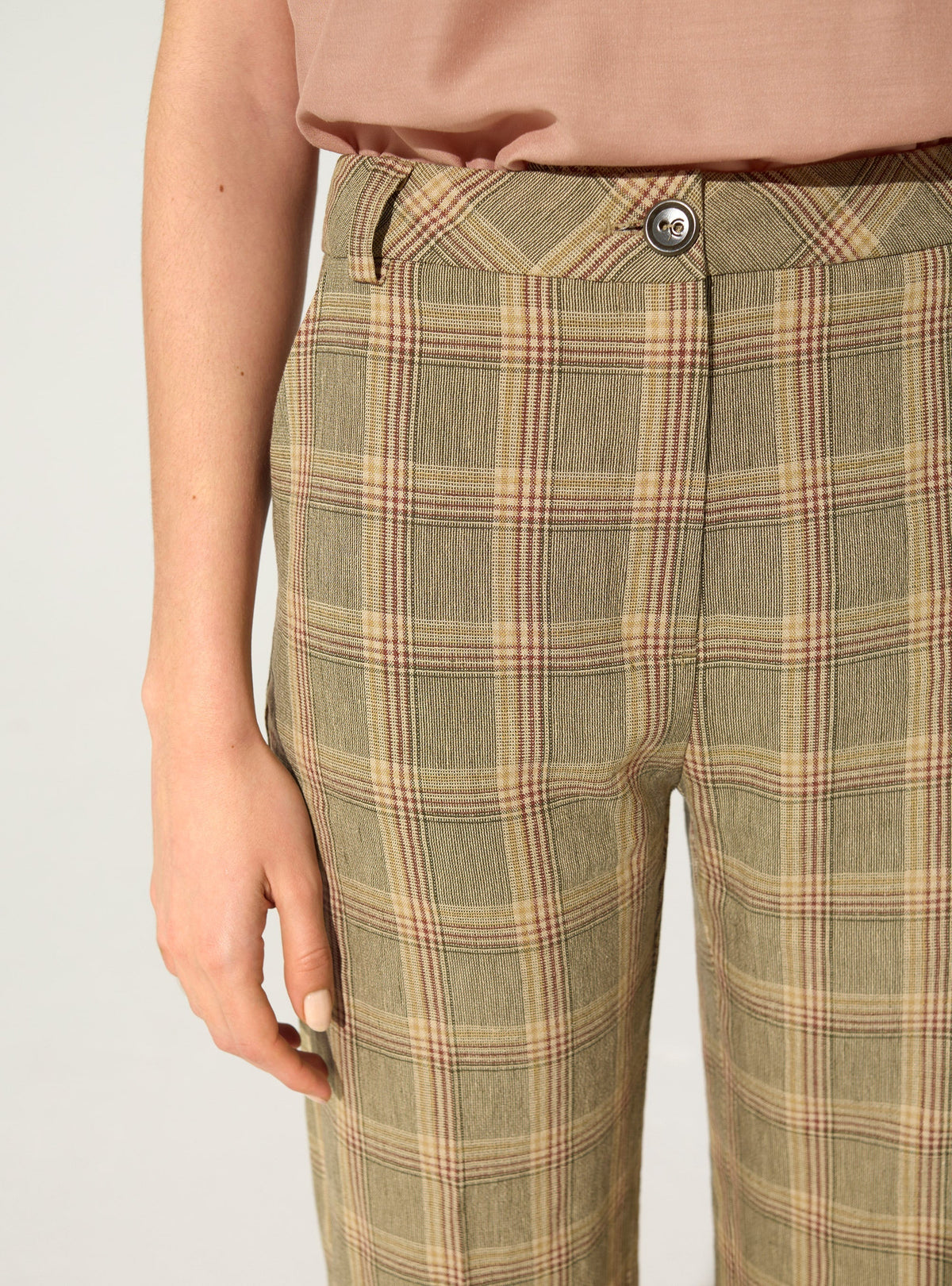 Linen plaid trousers