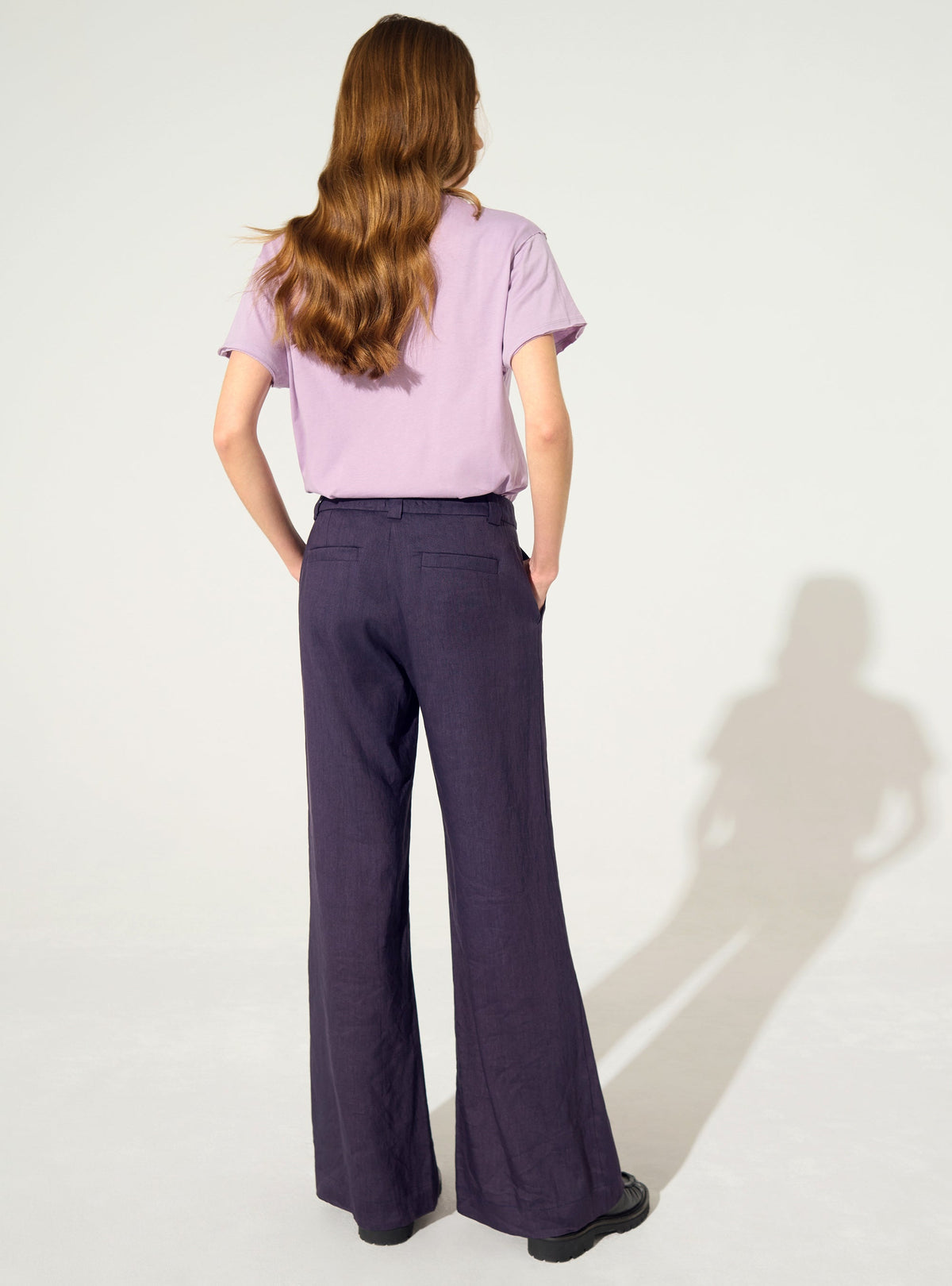 Purple linen trousers