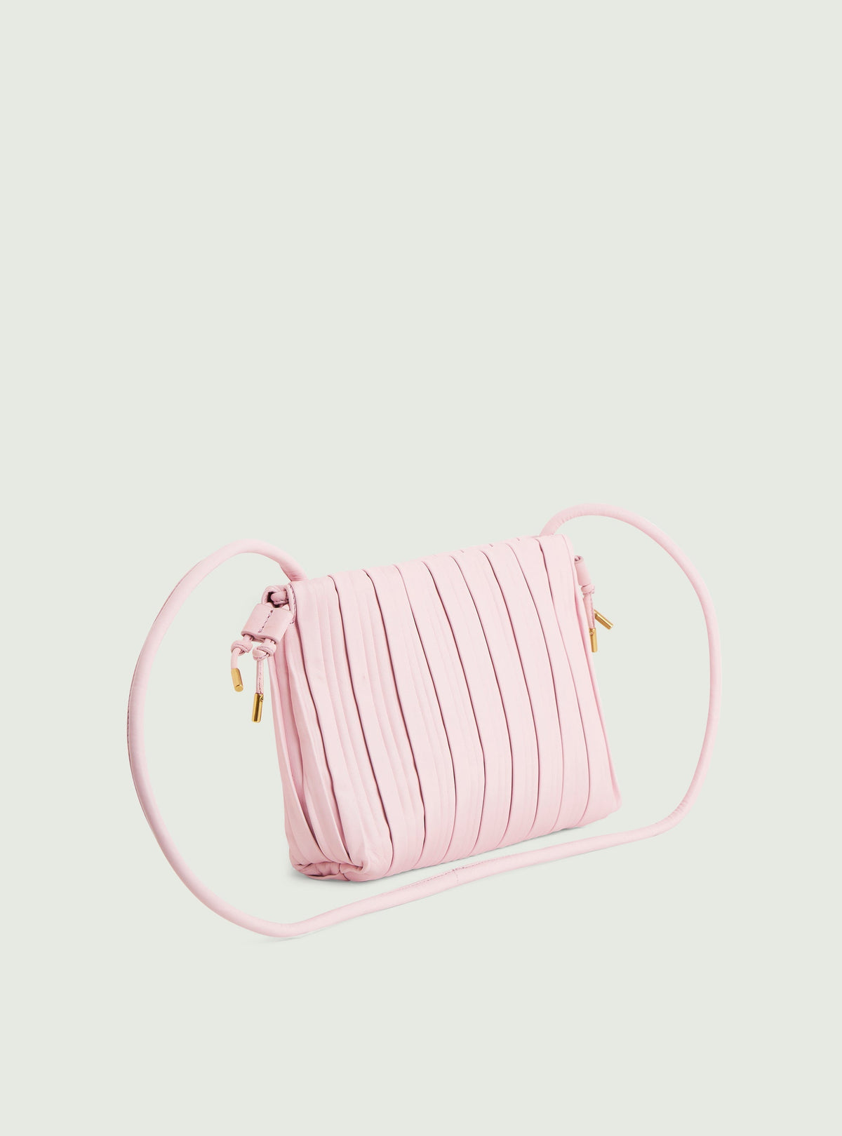 Small pleated bag in purple leather