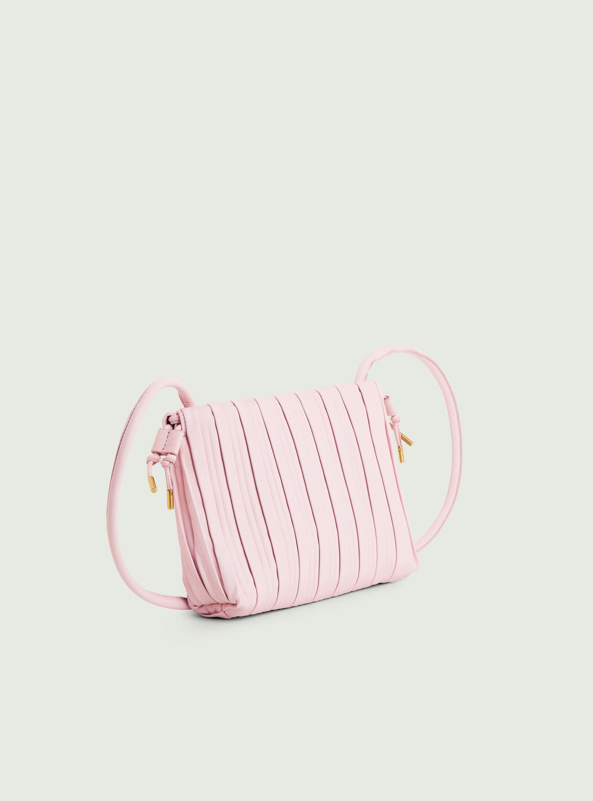 Small pleated bag in purple leather
