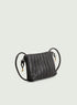 Small pleated bag in black leather