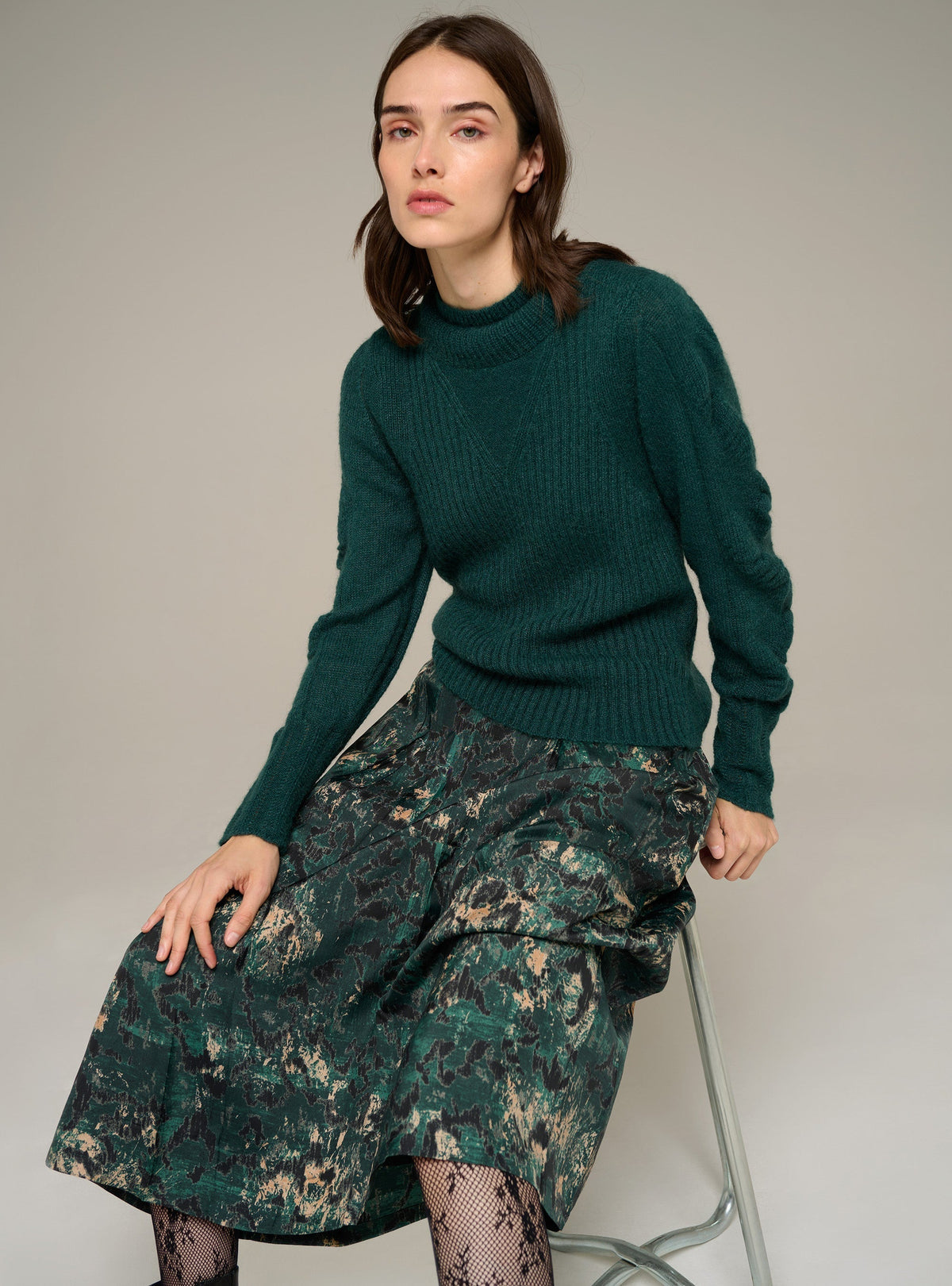 Cotélac Fitted long-sleeve mock-neck sweater