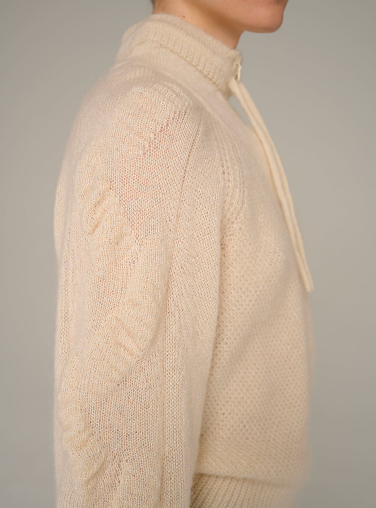 Cotélac Zip-up long-sleeve mock-neck cardigan