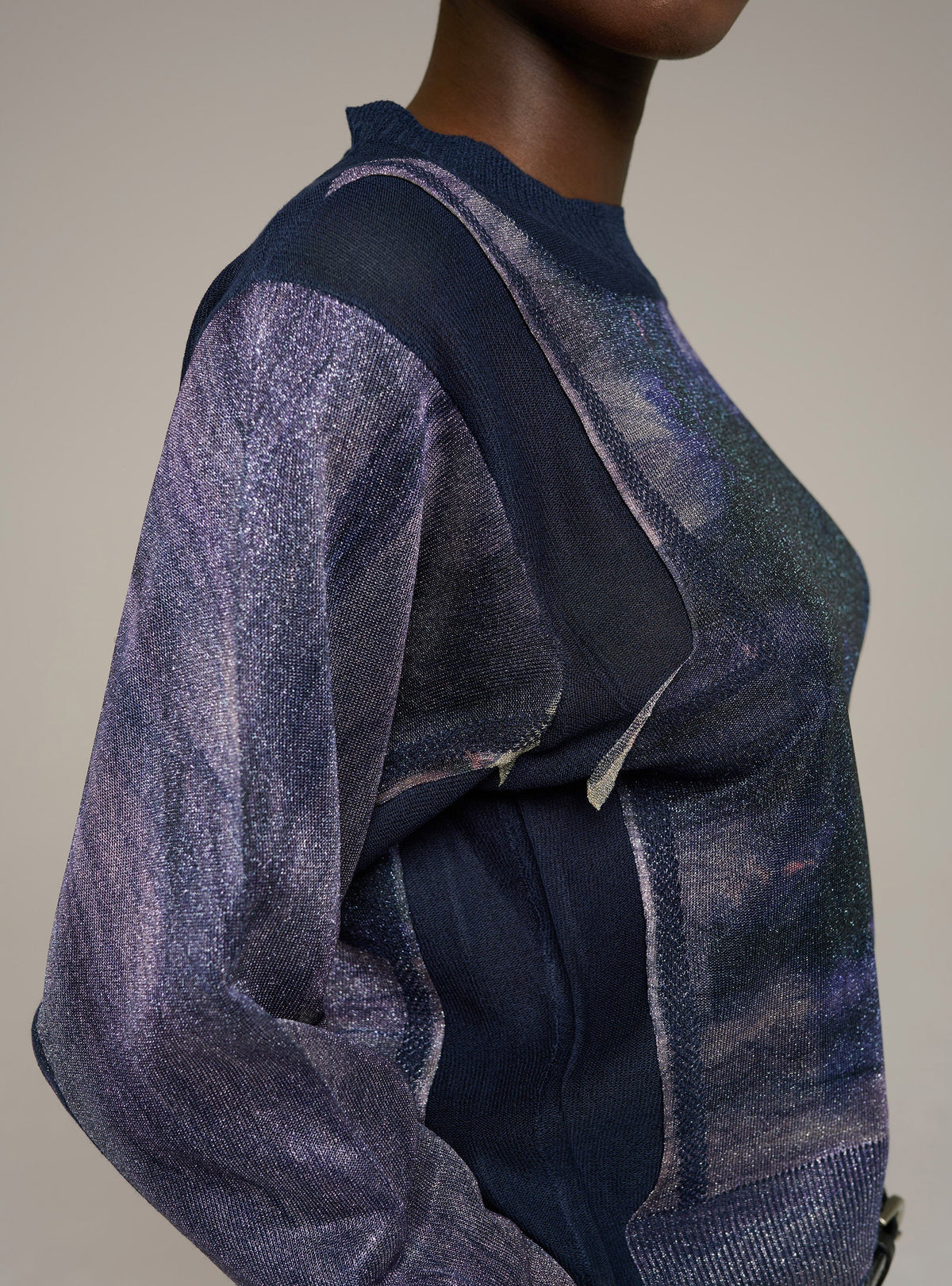 Cotélac Printed long-sleeve crewneck sweater