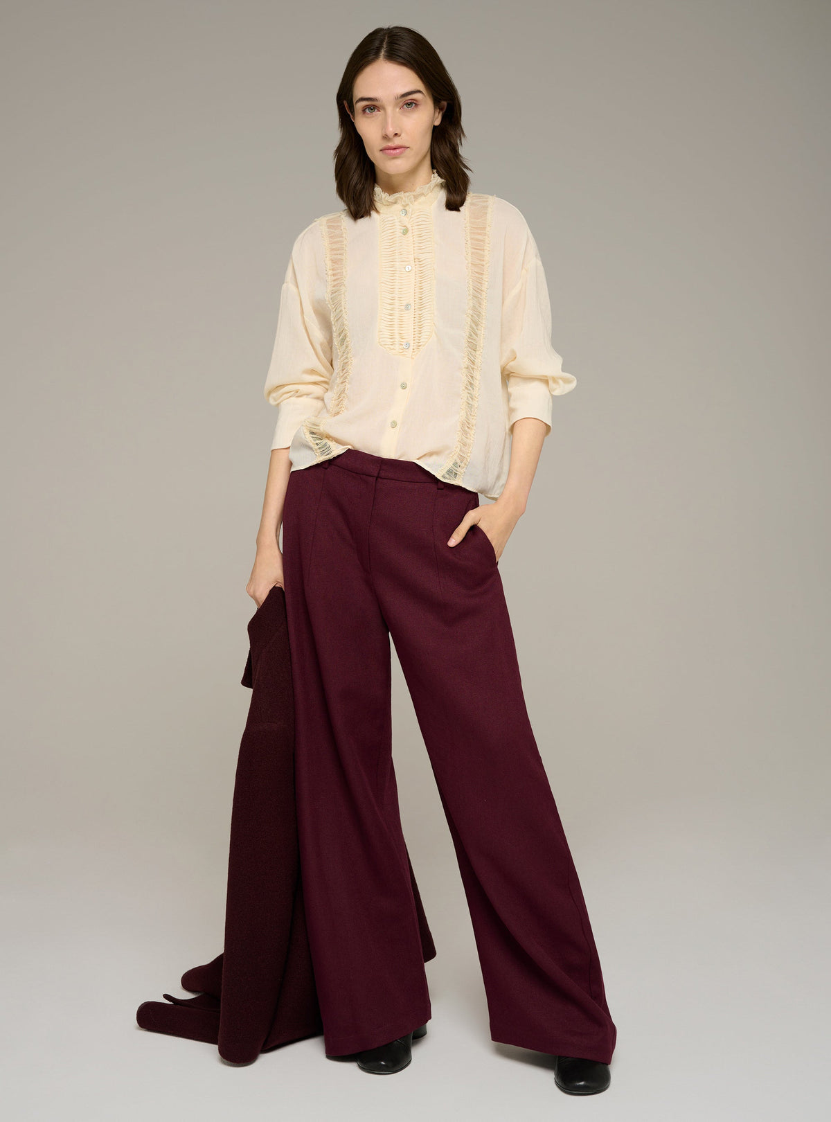 Cotélac Pleated long-sleeve shirt