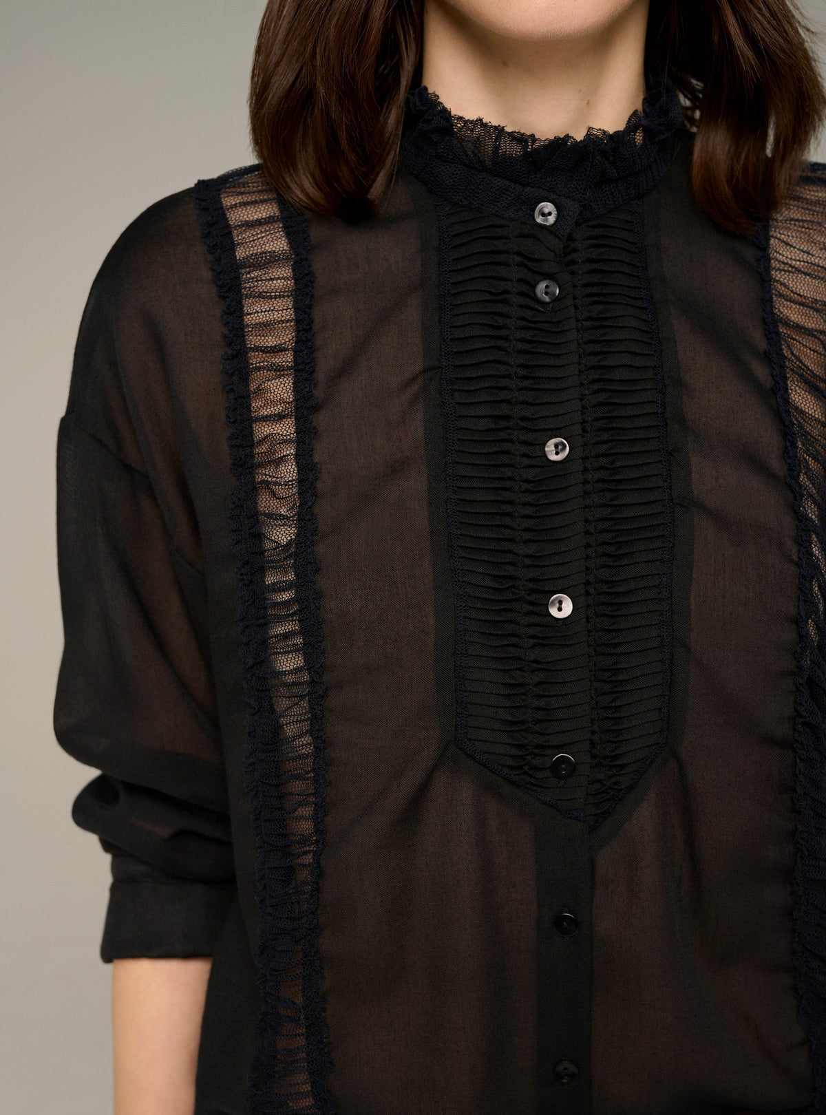 Cotélac Pleated long-sleeve shirt