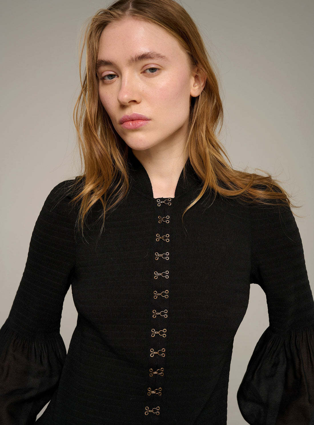 Cotélac Fitted pleated long-sleeve shirt