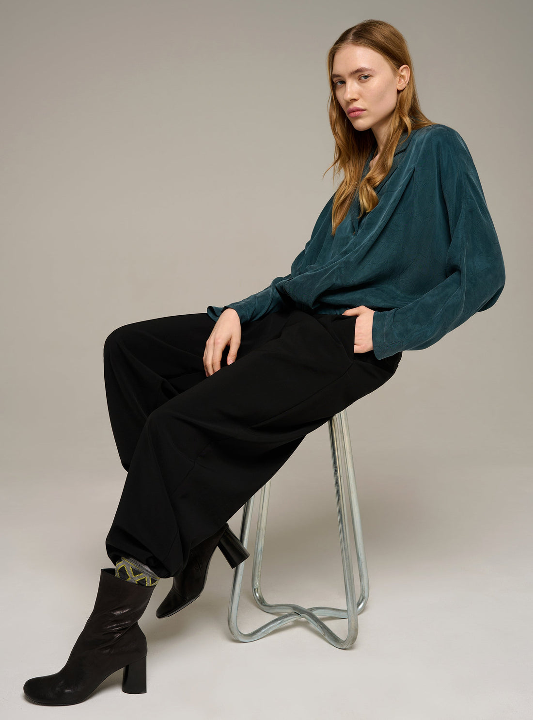 Cotélac Long-sleeve tailored-collar blouse